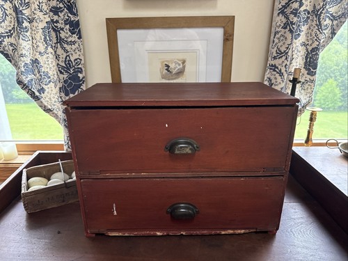 Antique primitive wood sewing - primitive,